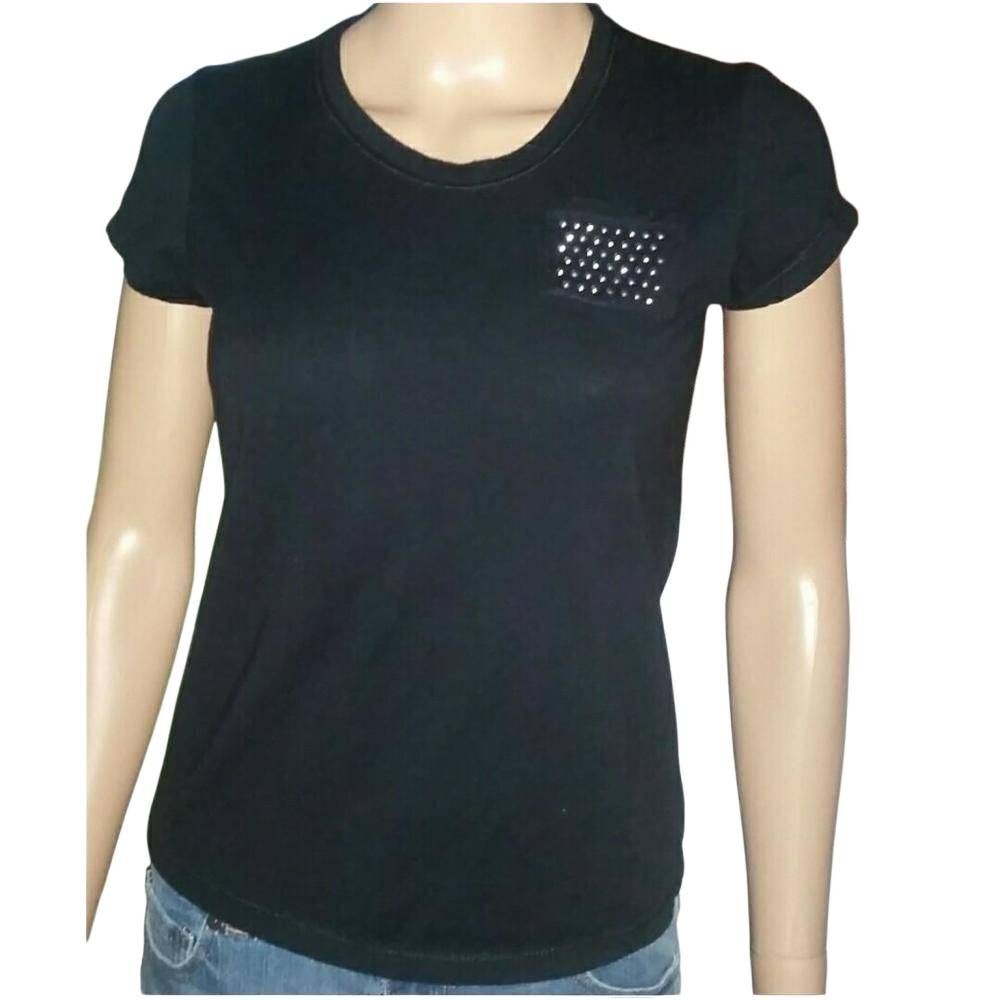 Hanes black tee with bling pocket